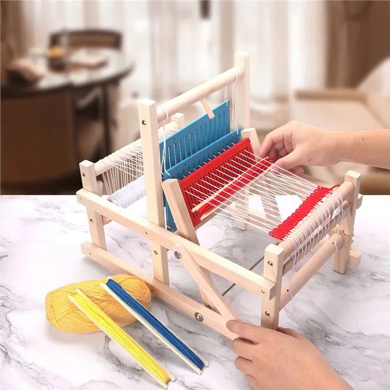 ABYN-Wooden Multi-Craft Weaving Kit, Hand Weaving Crochet Wool Yarn Project, Manual DIY Wool Knitting Machine Tool