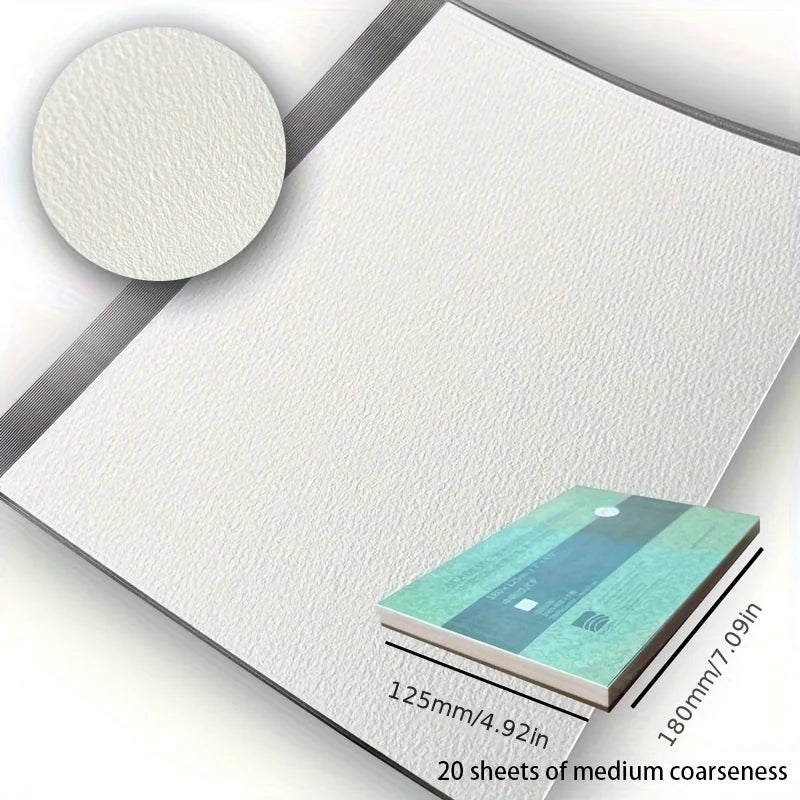 Baohong Academy Watercolor Paper Pad 300Gsm 140lb 100% Cotton Acid Free Pure Cotton Watercolor Papers 20 Sheets