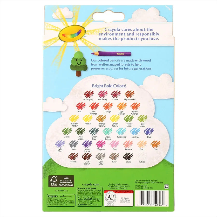 Colored Pencil Set, 36 Ct, Arts & Crafts, School Supplies, GIfts for Kids and Artists