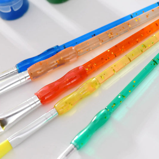 (3 pack) Hello Hobby Assorted Shape Synthetic Bristle Art Brushes (5 Pack), Age Group 3+