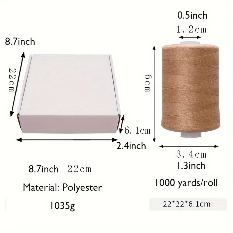 Sewing Thread 36 Polyester Thread for Sewing Machine, Hand Stitching, Quilting Set of 1000 yds Per Spool All Purpose