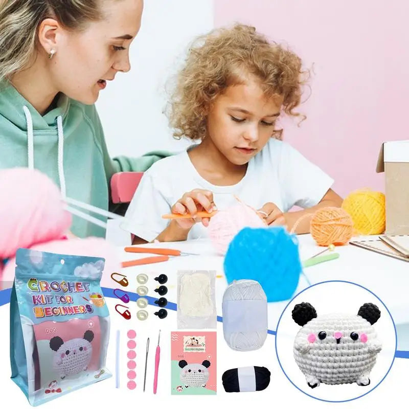 Crochet Kit For Beginners Beginners Crochet Kit With Yarn Knitting Kit Small Craft Keychain Pendant Puppy Doll Knitting Set For