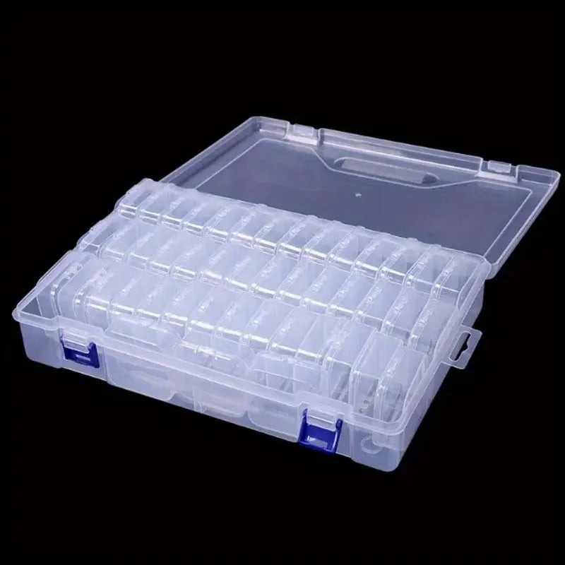 Durable 45-Compartment Clear Plastic Organizer Box - Small Storage Containers for Beads, Jewelry & Small Items
