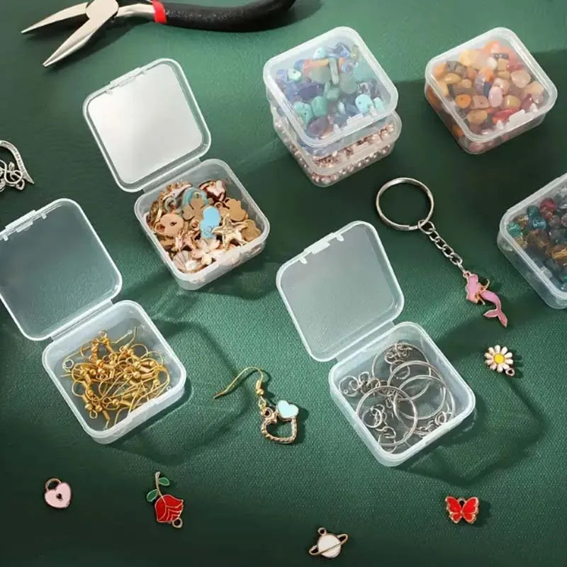 Durable 45-Compartment Clear Plastic Organizer Box - Small Storage Containers for Beads, Jewelry & Small Items