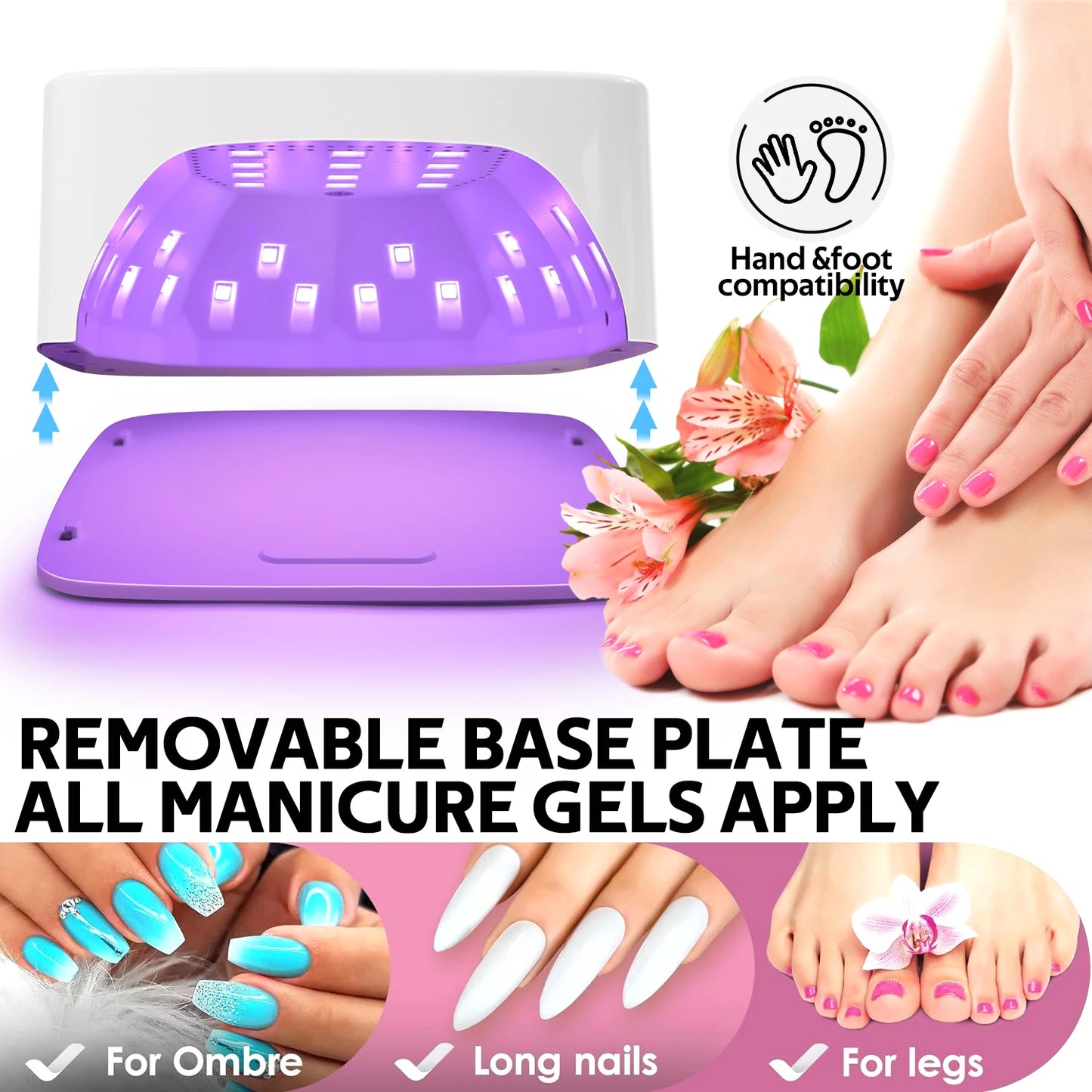 Rechargable UV LED Nail Lamp Dryer With HD Display Smart Nail Drying Lamp for Fast Dry Curing All Gel Nail Polish Manicure Tools