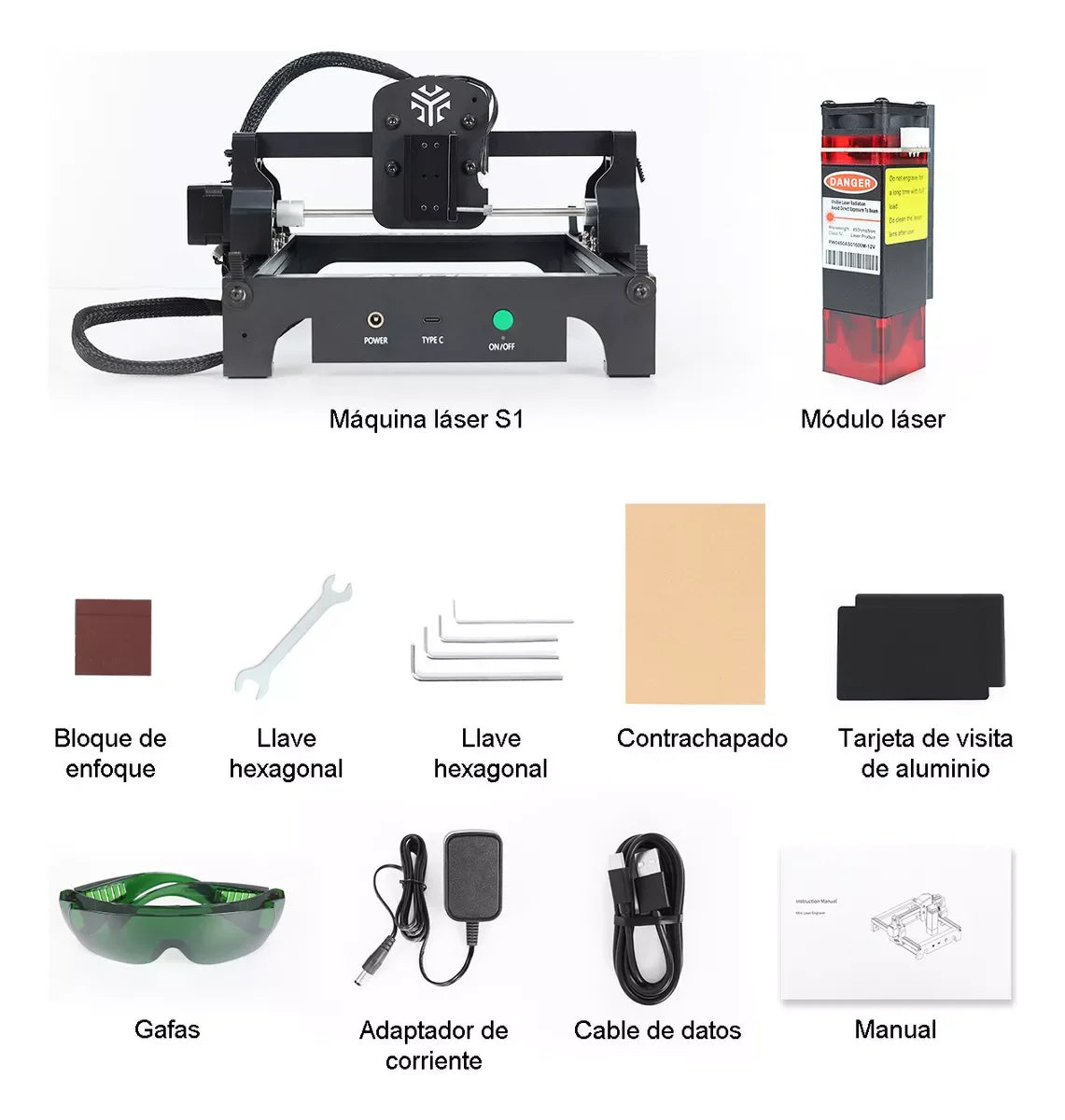 3W Laser Engraver Machine for DIY Wood Multi-Material ACMER S1 Portable Engraving Machine High Precision Engrave/Cut Wood