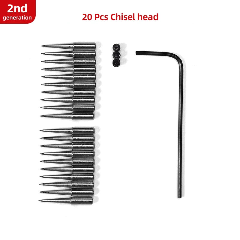 WUTA 2nd Generation Sharp Head Replaceable Pricking Iron Removable Round Hole Punch Leather Craft Chisel DIY Leather Tools