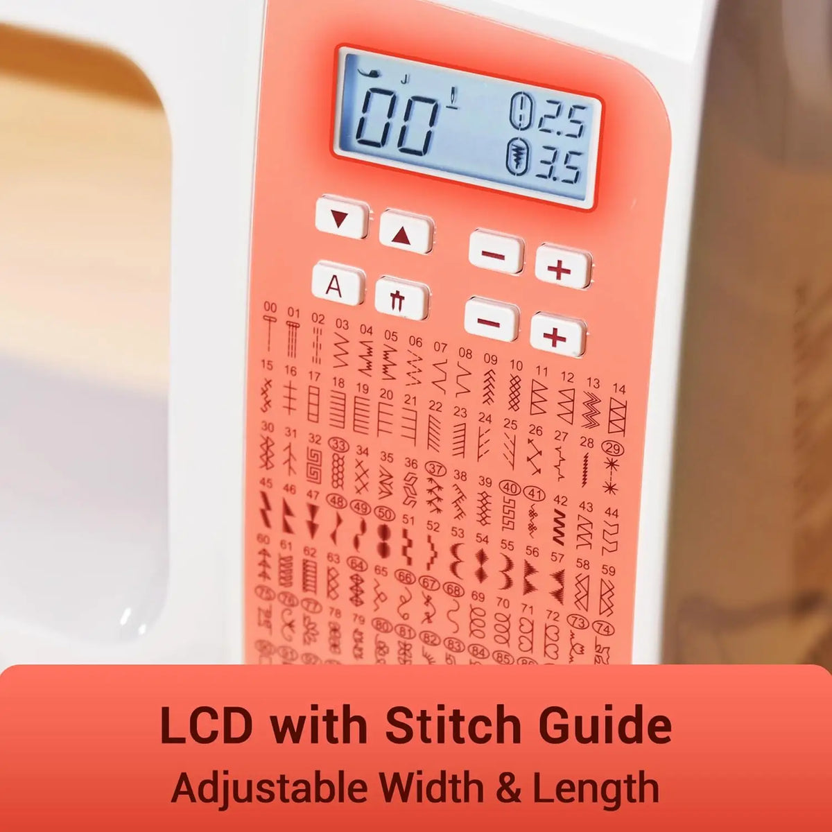 Poolin EOC02RE Sewing Machine for Beginners,Computerized Full Featured Machine Sewing with 200 Stitches,7 Feet,LCD Display