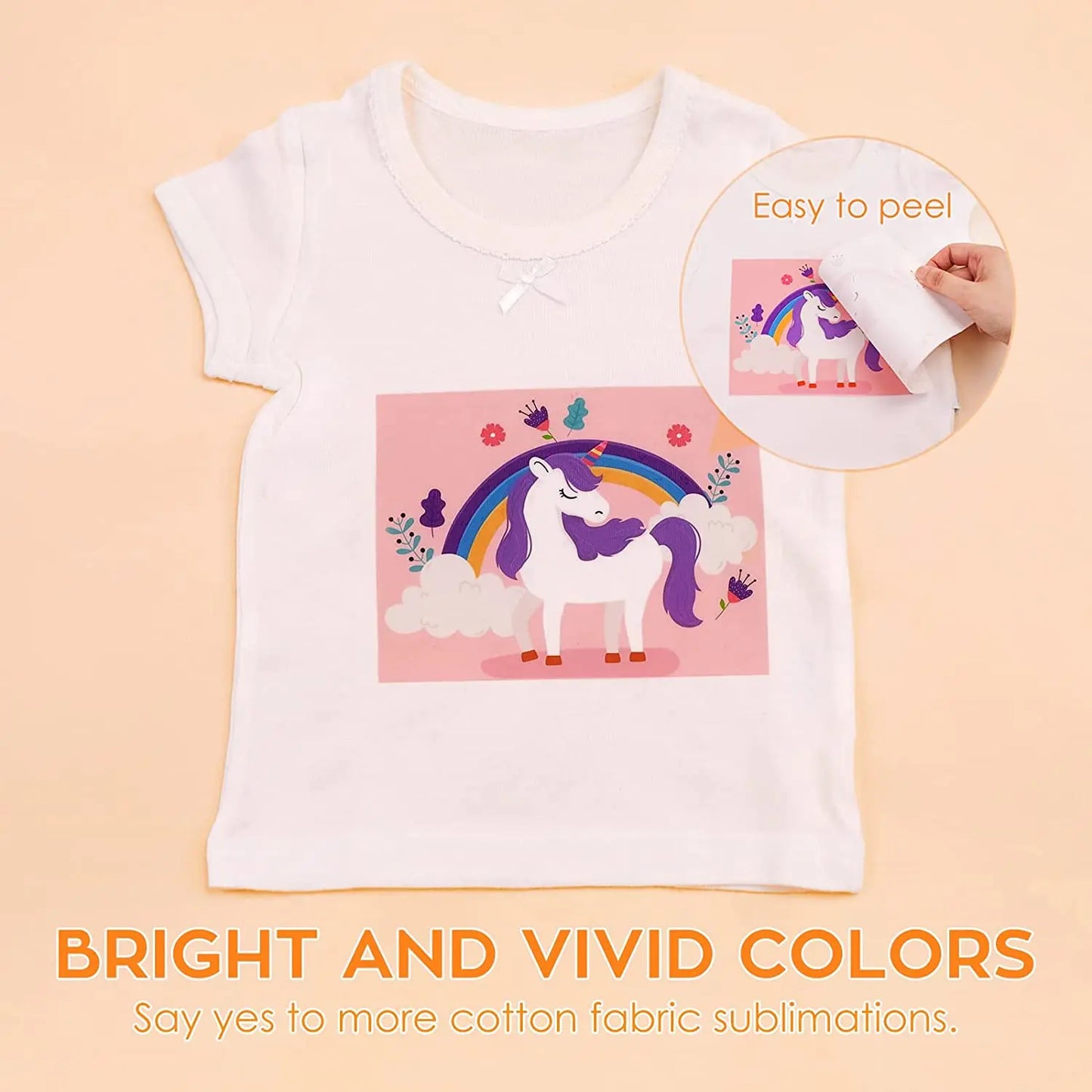 HTVRONT 12"X10FT Sublimation HTV Vinyl for Light-Colored Shirts Clear Dye Sub Heat Transfer Vinyl for Sublimation Cotton Fabric