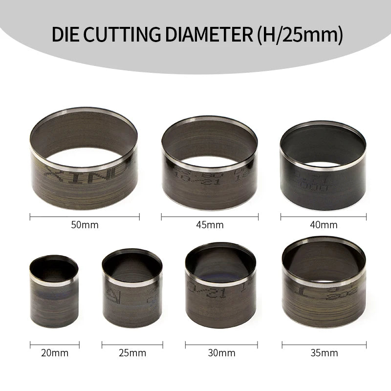 WUTA 7Pcs Sharp Leather Cutting Die Leather Circle Stencil Cutter Mold Round Hollow Hole Punch Set Paper Leather Craft Tools