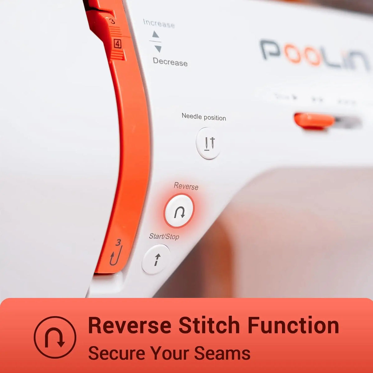 Poolin EOC02RE Sewing Machine for Beginners,Computerized Full Featured Machine Sewing with 200 Stitches,7 Feet,LCD Display