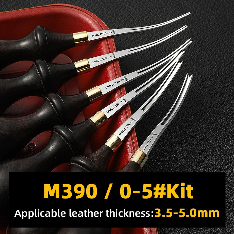 WUTA Leather Edge Beveler PRO Skiving Craft Work Tools M390 Die Steel Ebony Handle Cutter Edger Creaser Skiver available 6Size