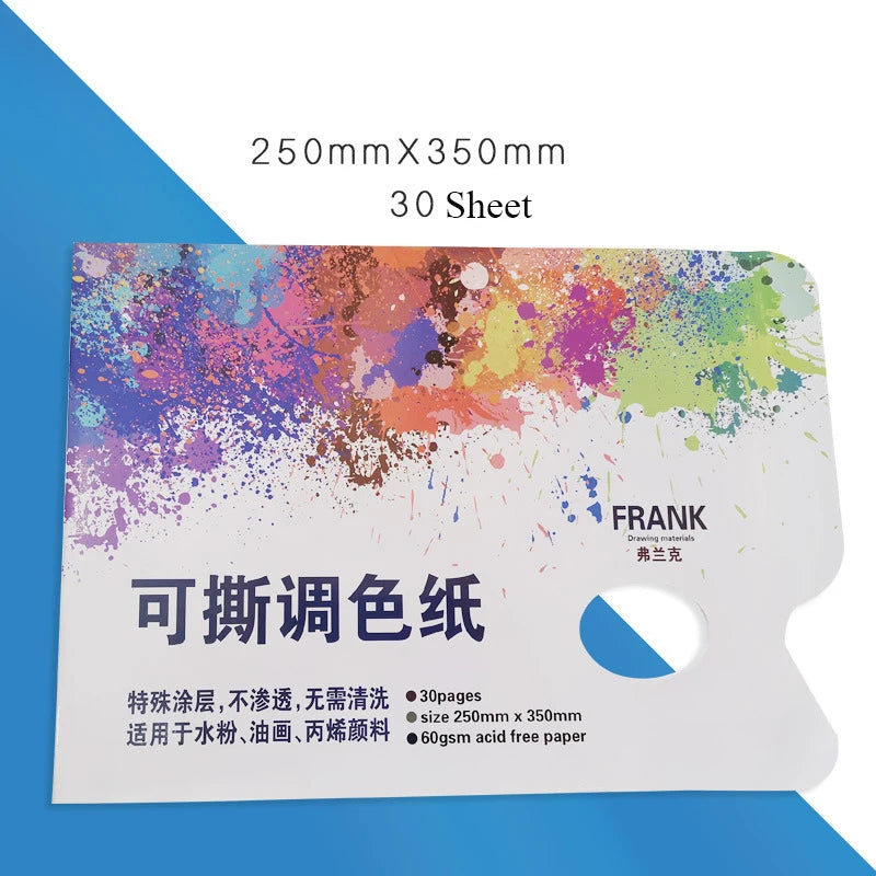 Artist Disposable Tear-Off Palette Paper Paint Palette Paper Pad for Artist Gouache Acrylic Oil Painting Watercolor Art Supplies
