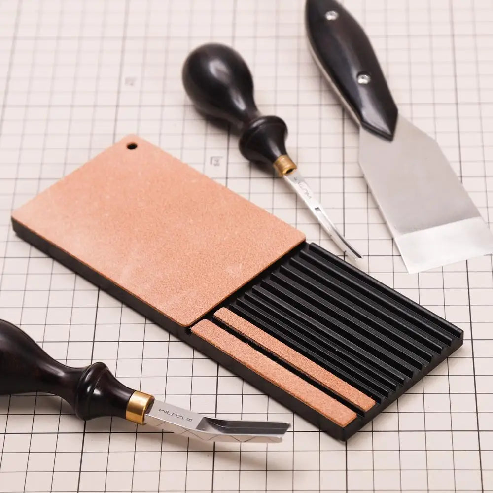 WUTA Multifunctional Leather Edge Beveler Sharpener Sharpening Strop Tool Polish Grind Knife Wide Shovel Cutting Edge Skiving