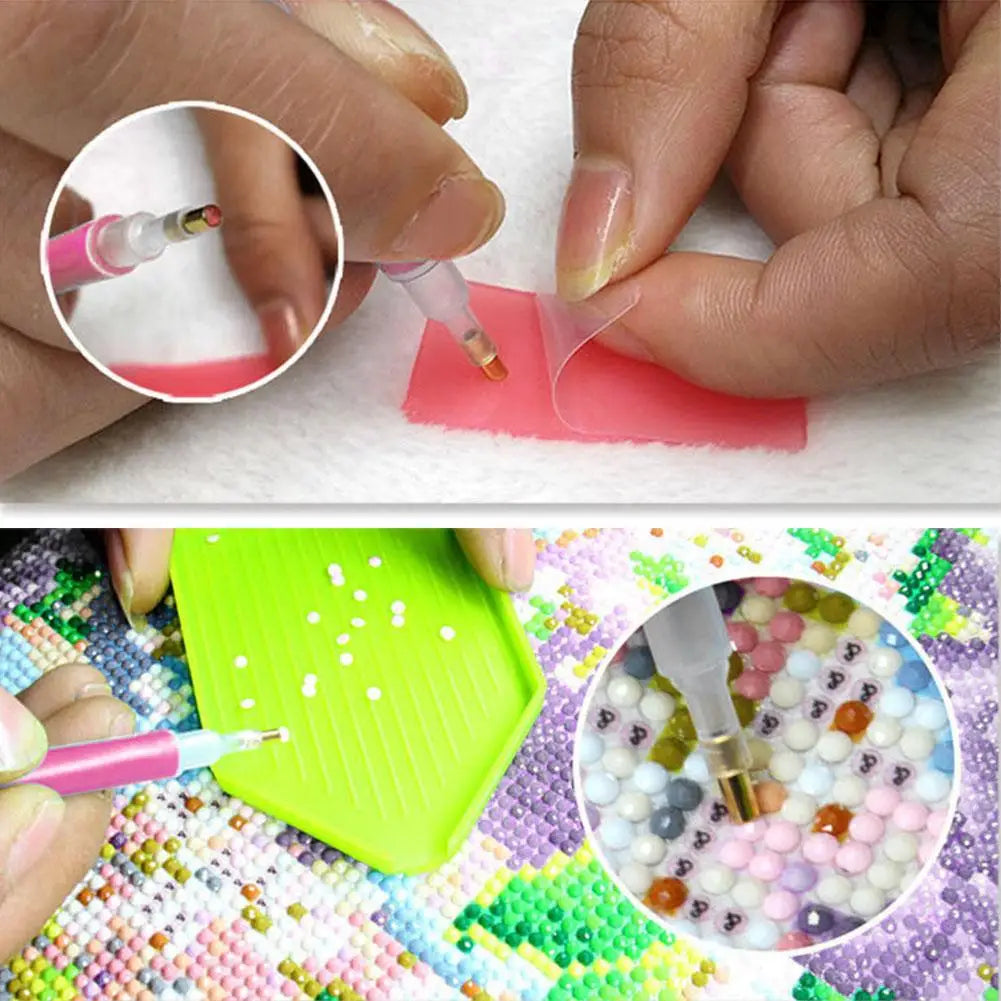 DIY Diamond Painting Accessories Rhinestone Cross Stitch 5D Embroidery Pen Painting Tools Set Mosaic Glue Pen Kit Tweezers