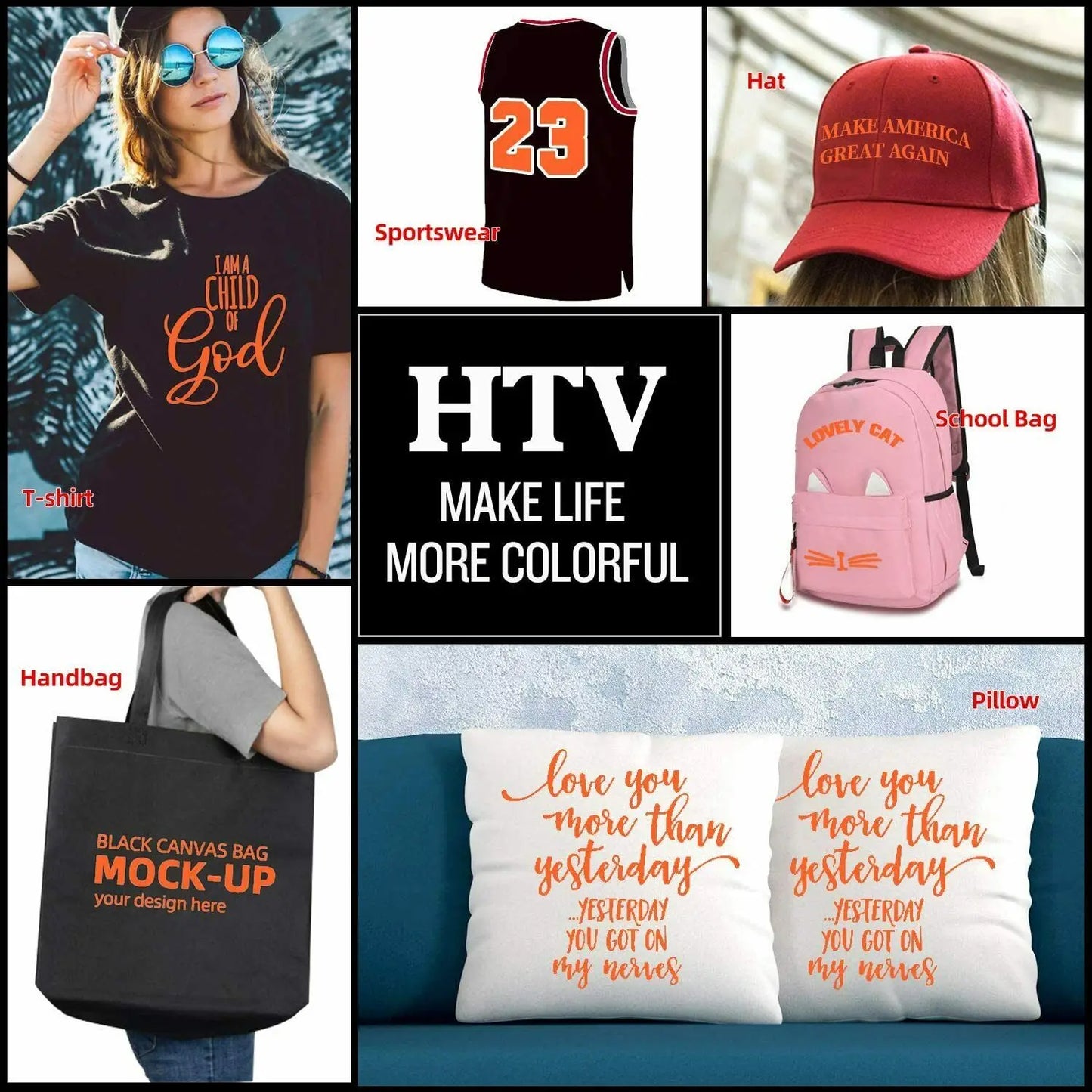 12"X 5ft/30x152cm HTVRONT Heat Transfer Matte PU Elastic Vinyl for Printing Clothing T-shirt DIY Cricut