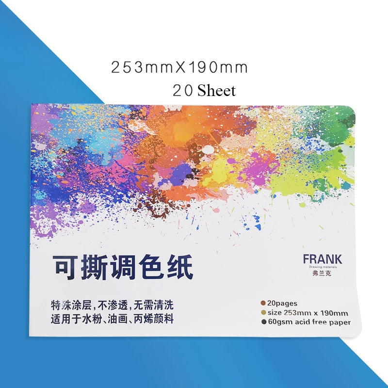 Artist Disposable Tear-Off Palette Paper Paint Palette Paper Pad for Artist Gouache Acrylic Oil Painting Watercolor Art Supplies