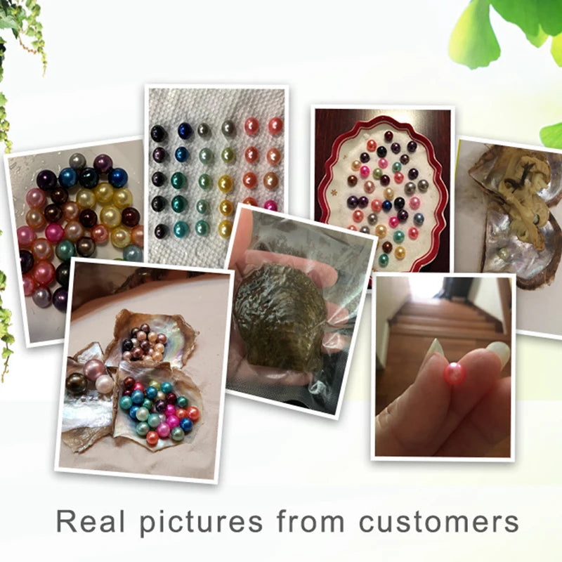 CLUCI 30pcs 6-8mm Mix 20 Colors Round   Akoya Saltwater Pearl Beads Oysters with Pearls