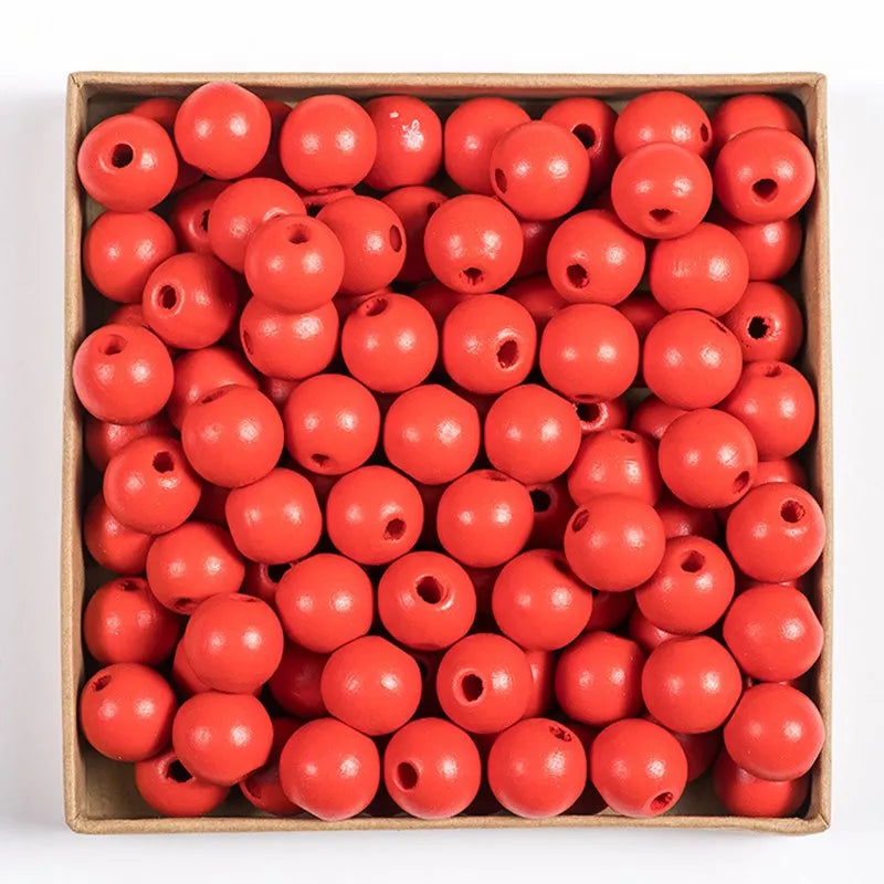 SOMESOOR 50pcs 16mm 0.63IN Natural Wooden Beads Multi Colors Round Shaped DIY Craft Wood Bracelet Necklaces Jewelry Accessories