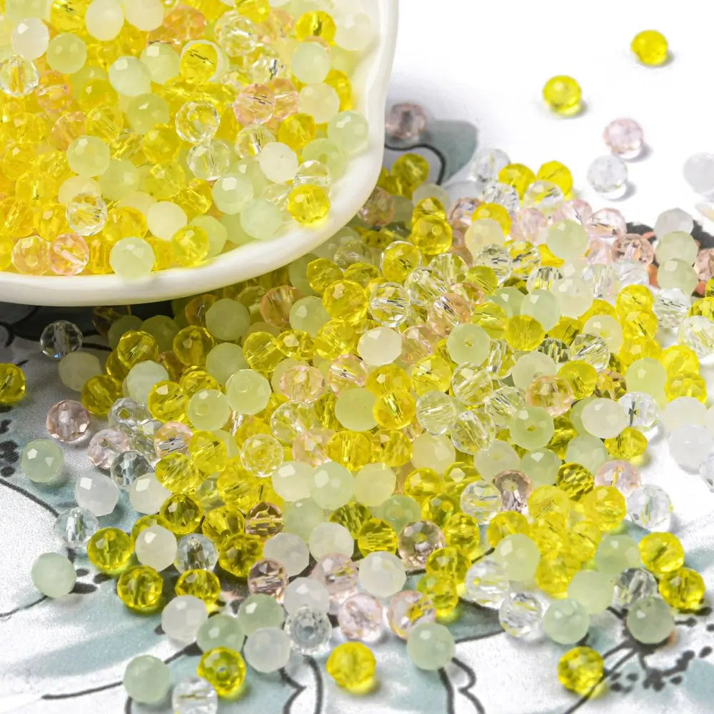 about 60g Faceted Glass Beads 4mm 6mm Rondelle Spacer Loose Beads for Earring Bracelet Necklace Jewelry DIY Craft Making