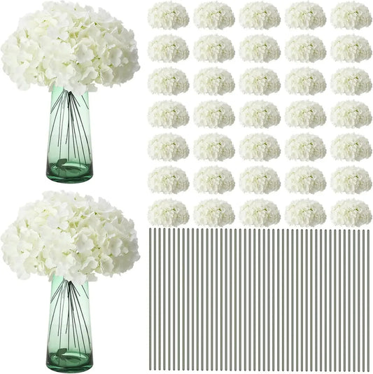 100 Pieces Silk Hydrangea Artificial Flowers