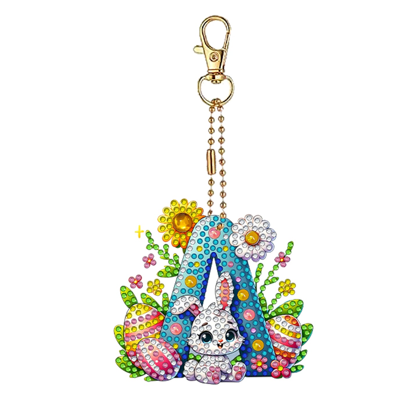 Easter Diamond Art Keychain Ornaments Double Sided Diamond Painting Keychain Kits 5D Diamond Art Keychain for Beginners