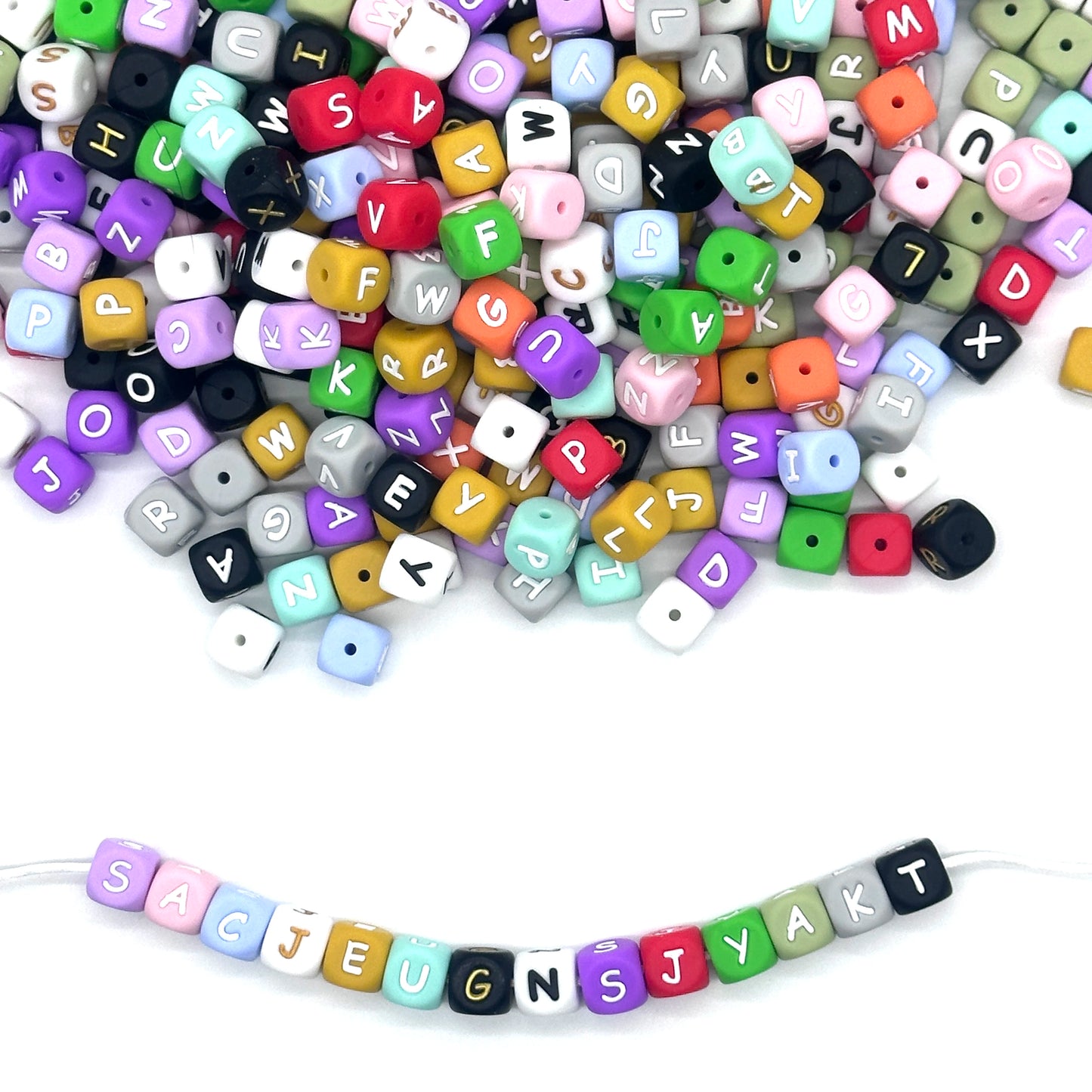 78pcs 12mm Silicone letter beads for DIY Key Chains Necklaces Bracelets Bag Chains Pen Beads Loose Beads Focus Bead
