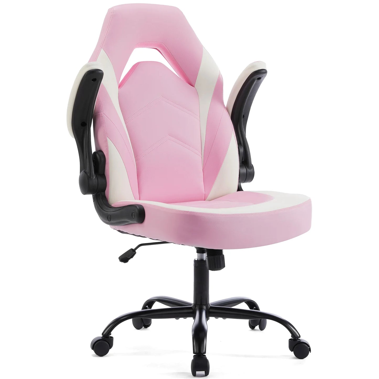 JHK Ergonomic Office Computer Chair Adjustable PU Leather Racing Chair Flip-up Armrest