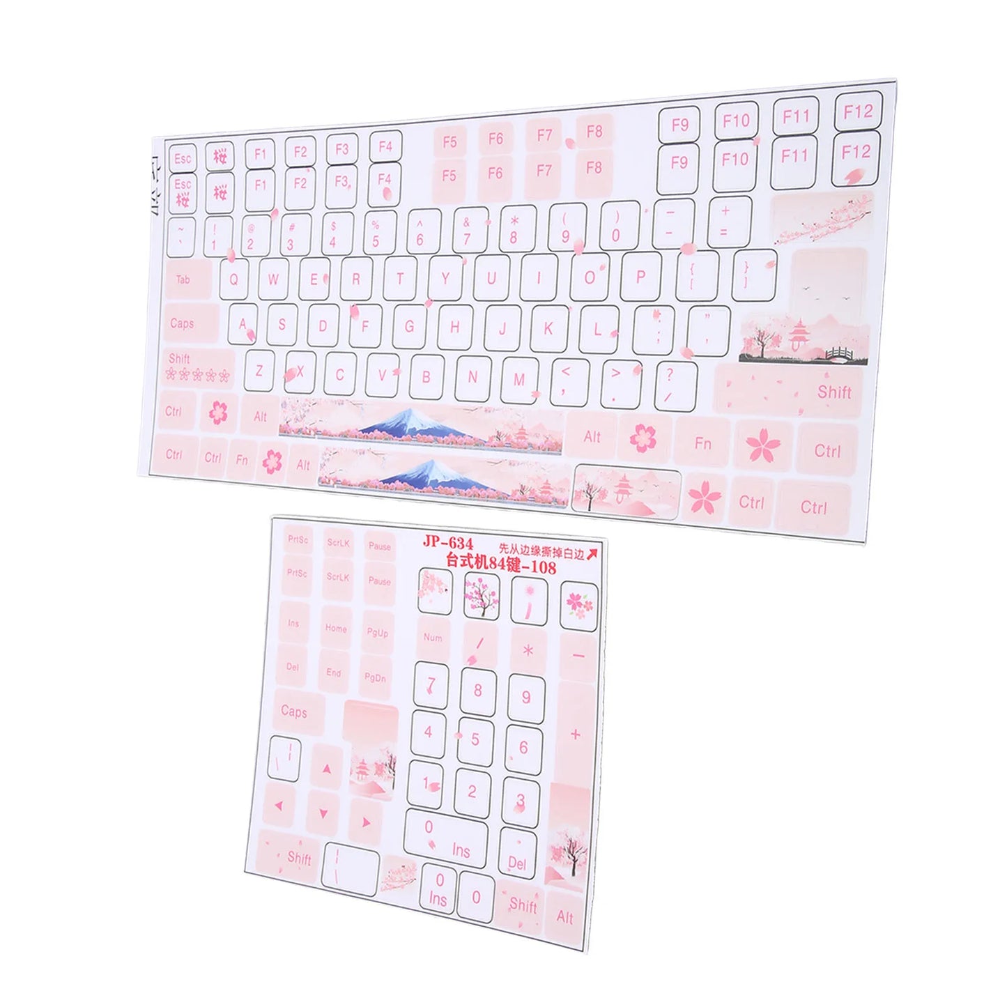 Keycaps Stickers Frosted Wear Resistant Mechanical Keyboard Stickers Clear Beautiful Pattern