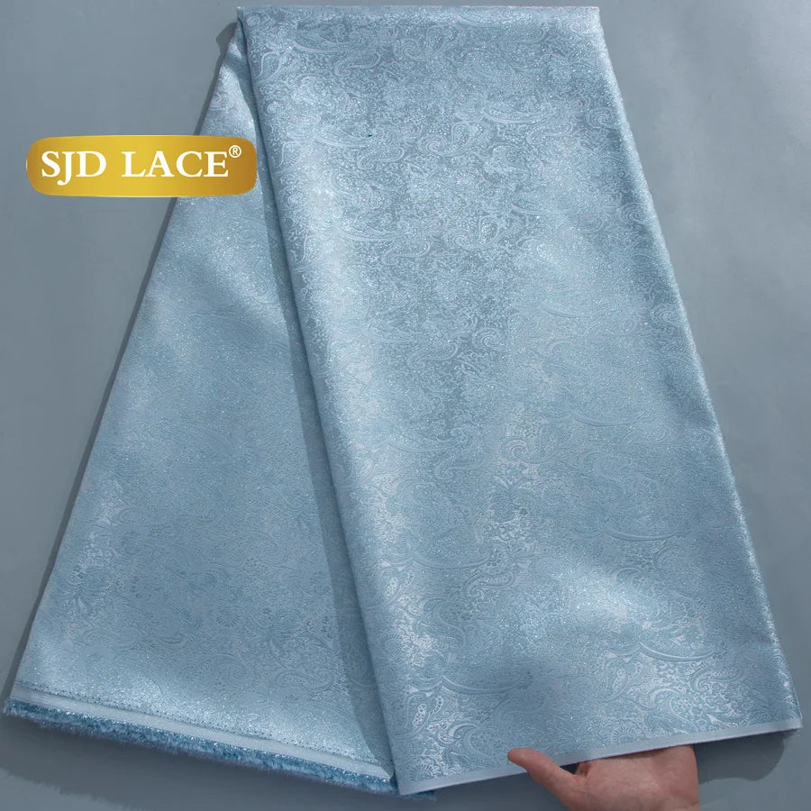 SJD LACE African Brocade Lace Fabrics 2026 High Quality Tulle Damask Nigerian Jacquard French Lace For Sewing Women Dresses 2485