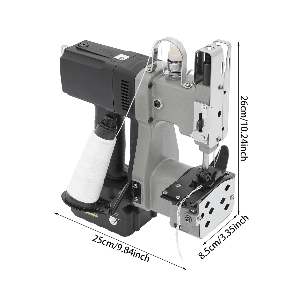 190W Portable Bag Sewing Machine Handheld Industrial Electric Bag Knitted Bag Sealer 2600 Stitches High-Speed Sewing 18000rpm