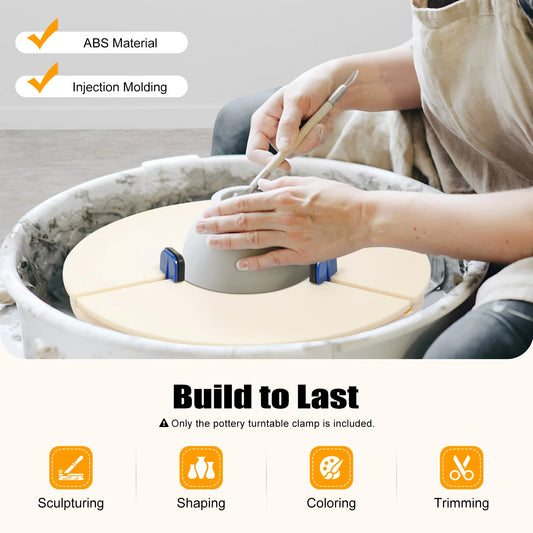 Pottery Machine Turntable Clamp with 5 Set Support Feet White Abs Ceramic Art Repair Tool Ceramic Trim Holder Centers Clip