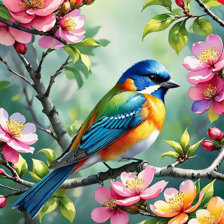 Diamond Painting Bird plum Blossom Animal Picture Of Acrylic Cartoon Diamond Mosaic Flower DIY Craft Supplies Child Hobby