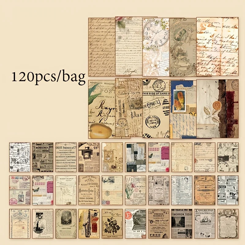 720 Sheets 6 Sets Poetry of Nature Vintage Scrapbook Paper , for Artistic Crafting