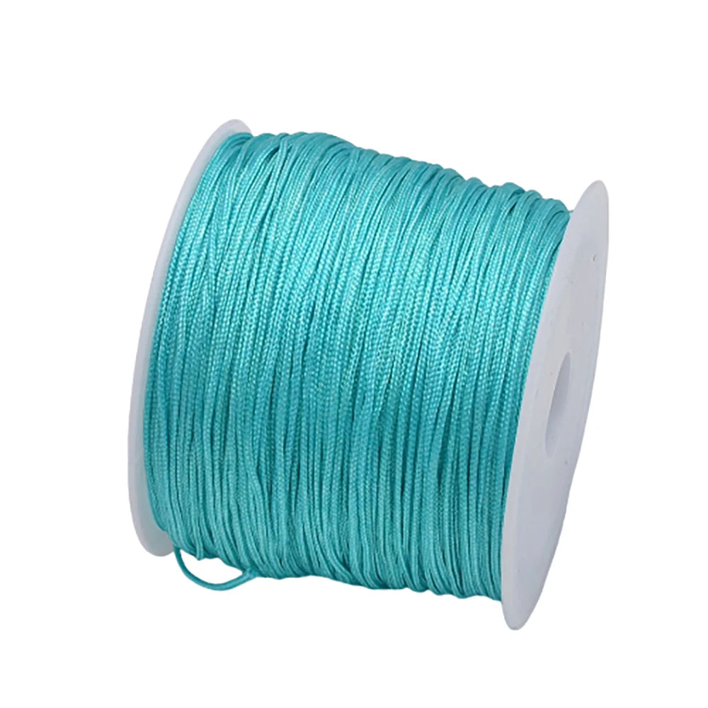 50Yds 0.8mm Crafts Nylon Cord For Jewelry Making Beading Braided Nylon Satin String for Bracelets Rattail Trim Chinese Knot