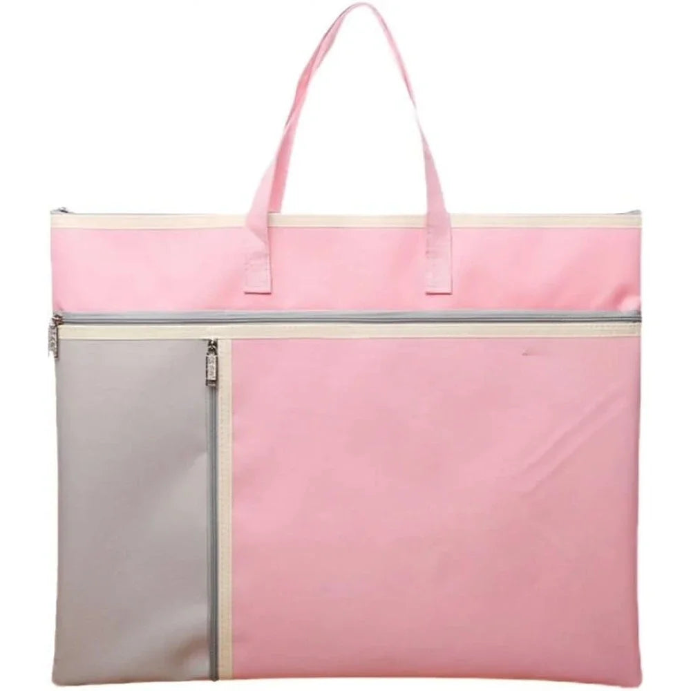 Art Portfolio Bag with Zipper and Handle Large Capacity Oxford Bag Artwork Storage Container A3 Size