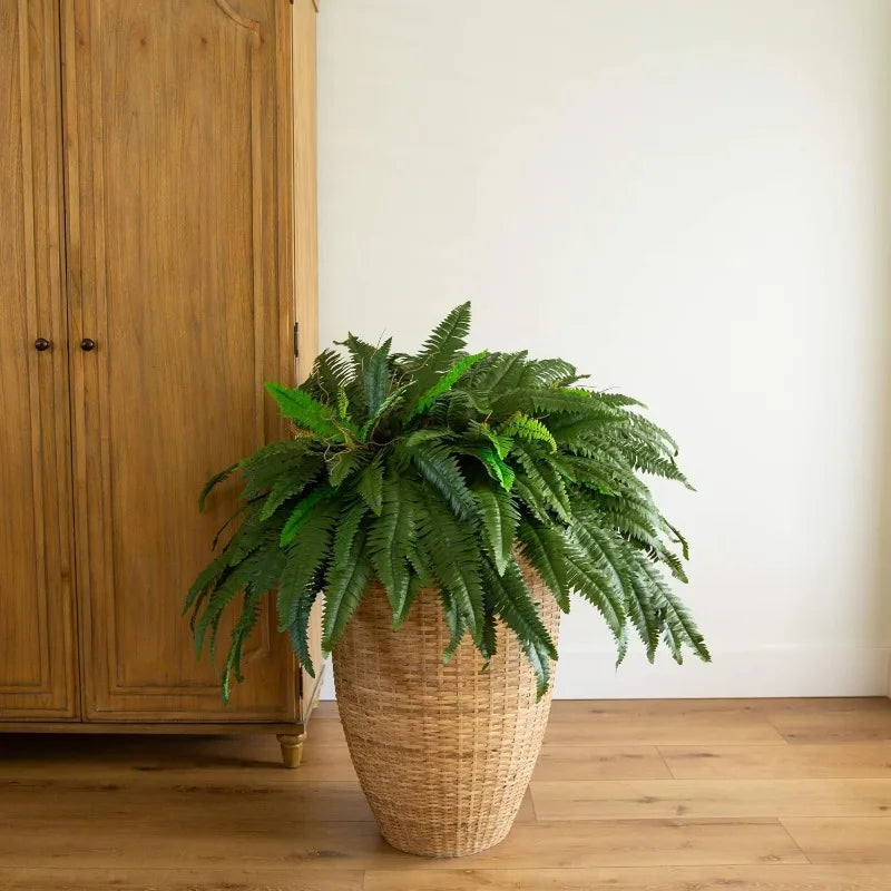48-in Artificial Boston Fern, Large Hanging 67 Fronds, Faux Fern  L00ks Real