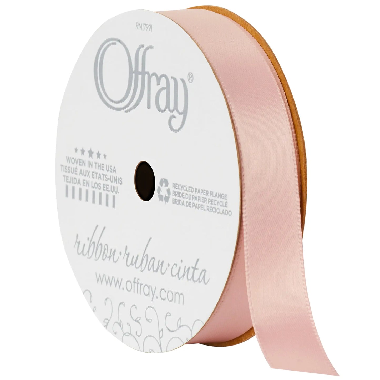 Ribbon, Pink 5/8 Inch Double Face Satin Ribbon for Sewing, Crafts and Wedding, 18 Feet, 1 Each