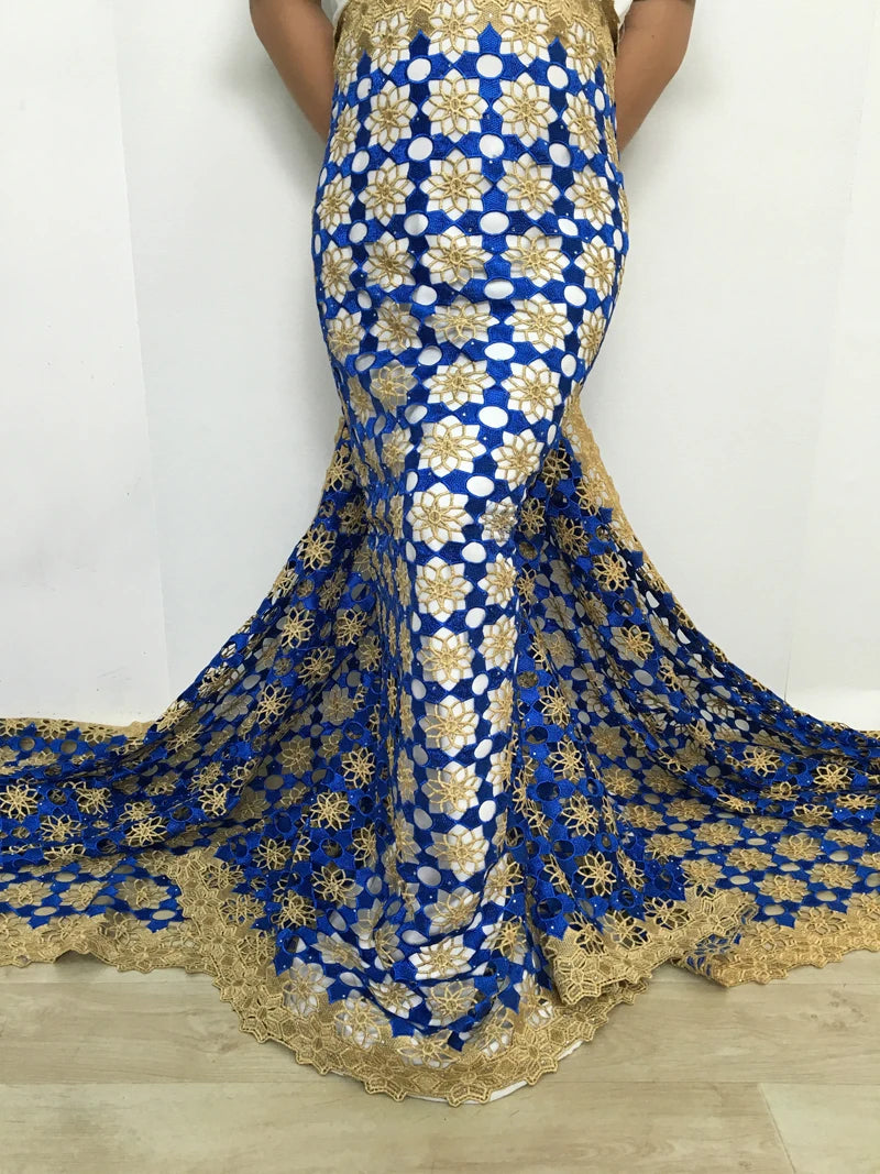 Kalume Latest Lace Fabric 2025 High Quality Lace 5 Yards Nigerian Guipure Cord Lace Fabrics for Luxury Dresses Sewing F3667