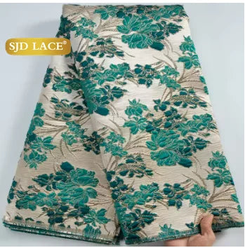 SJD LACE African Brocade Lace Fabrics 2026 High Quality Tulle Damask Nigerian Jacquard French Lace For Sewing Women Dresses 2485