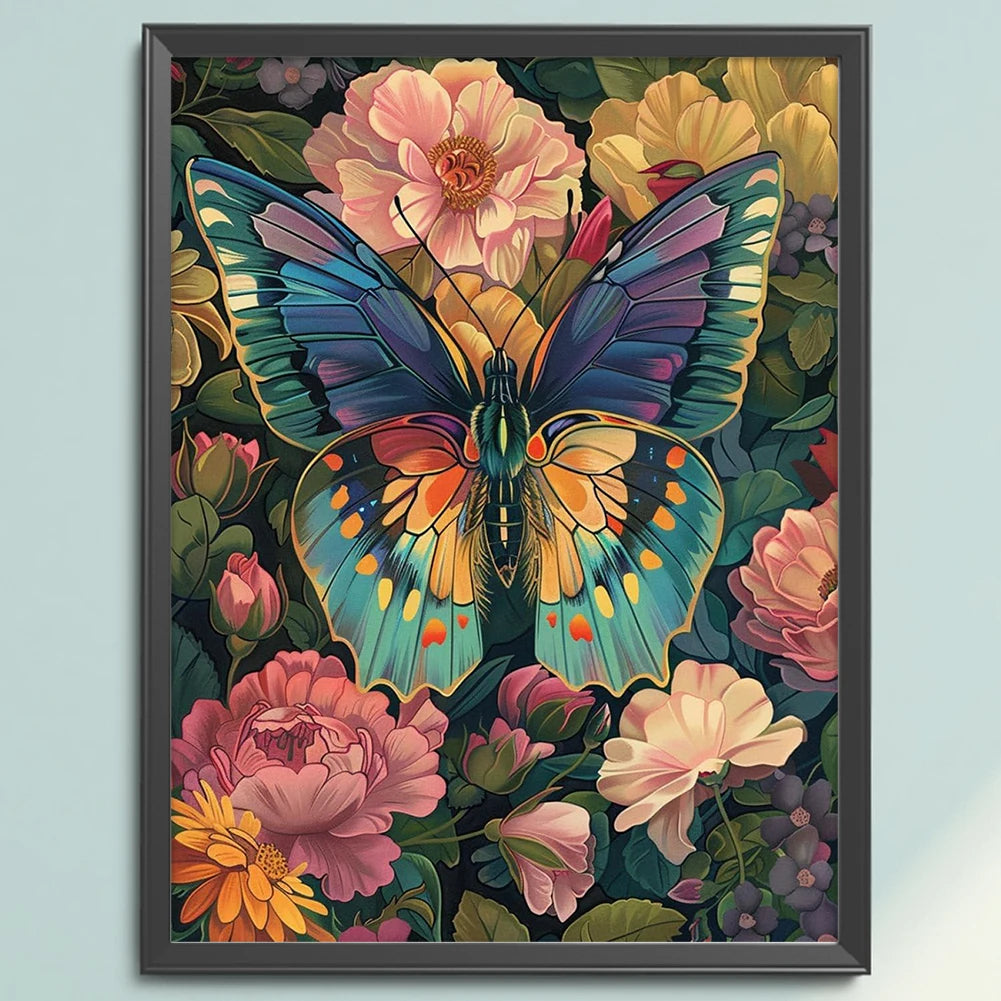 Full Embroidery Beads Printed 9CT Flower Cross Stitch Kit Home Art Decor Bead Embroidery Wall Hanging for New Year Gift