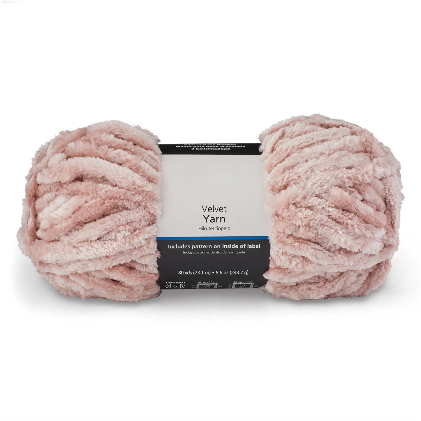 Velvet Yarn, 80 yd, Ballet Slipper, Super Bulky, 100% Polyester, Pack of 3
