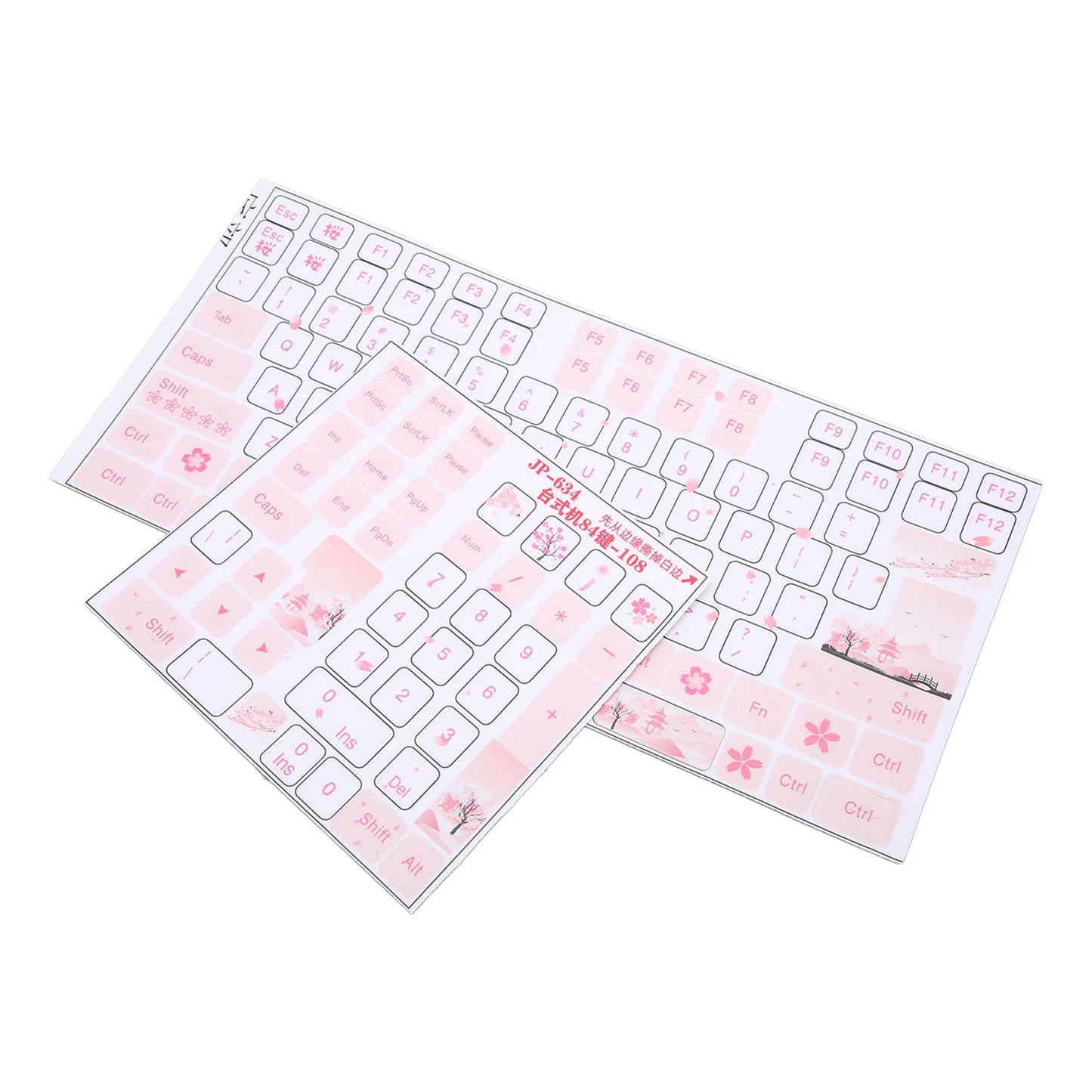 Keycaps Stickers Frosted Wear Resistant Mechanical Keyboard Stickers Clear Beautiful Pattern
