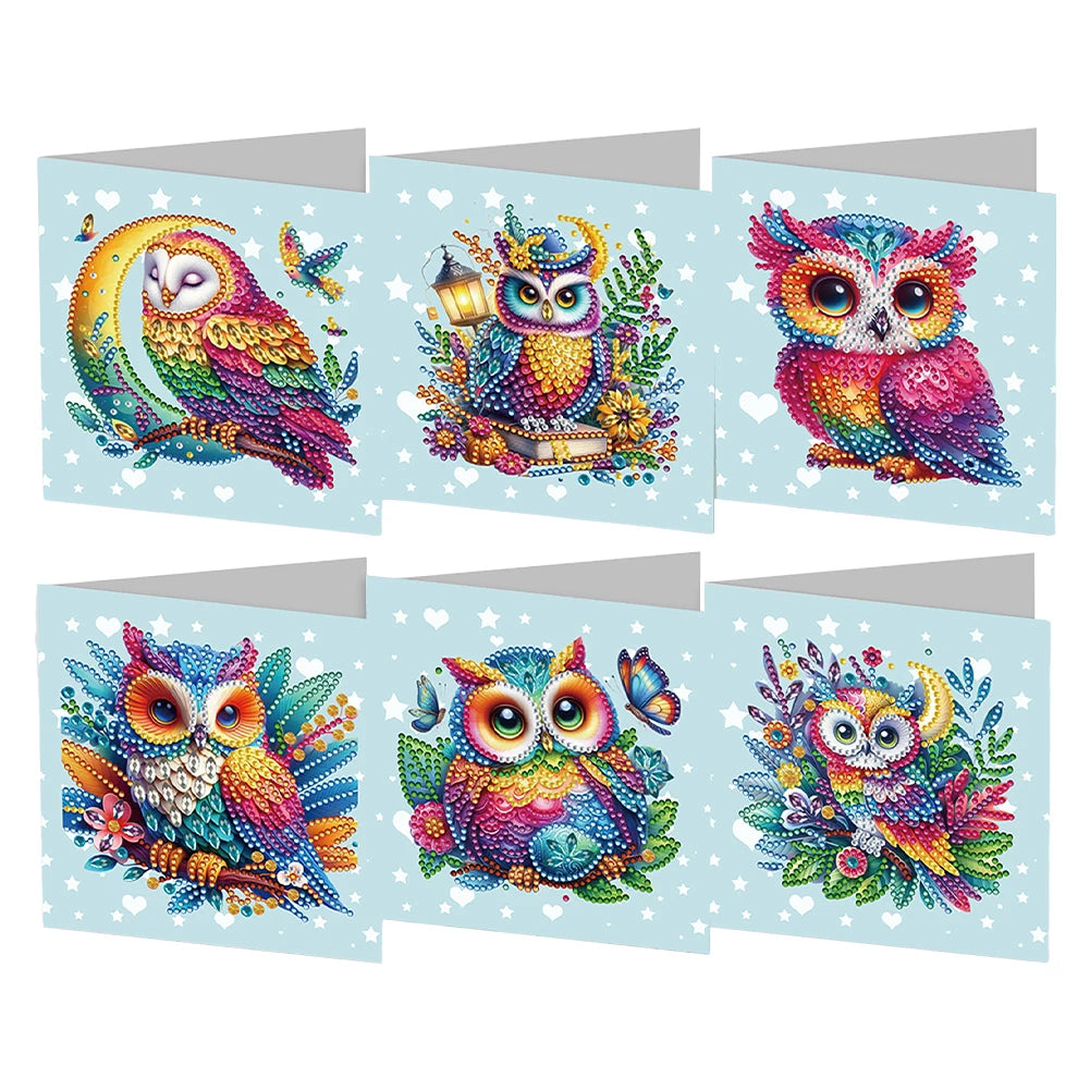 6/12pc DIY Diamond Painting Kits Greeting Card New 2024 Christmas Festival Card Diamond Daily Wish Card Gifts for Family Friends