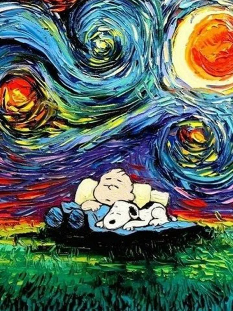 Diamond Art Painting Kit Cartoon Kawaii Snoopy Cute Dog Graffiti Comic Embroidery Mosaic Cross Stitch Home Decor Children's Gift