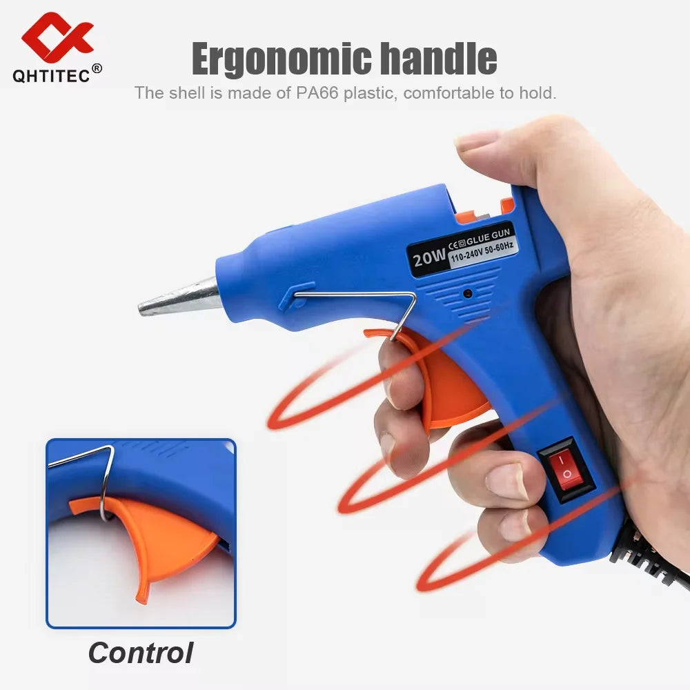 JCD 20W Hot Melt Glue G20un DIY Mini Household Industrial Guns Heat Temperature Electric Repair Tool with 20Pcs 7mm Glue Sticks