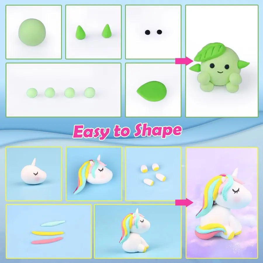 Air Dry Clay 180 Colors, Modeling Clay for Kids, DIY Molding Magic Clay for with Tools, Toys Gifts for Age 3 4 5 6 7 8 Years Old