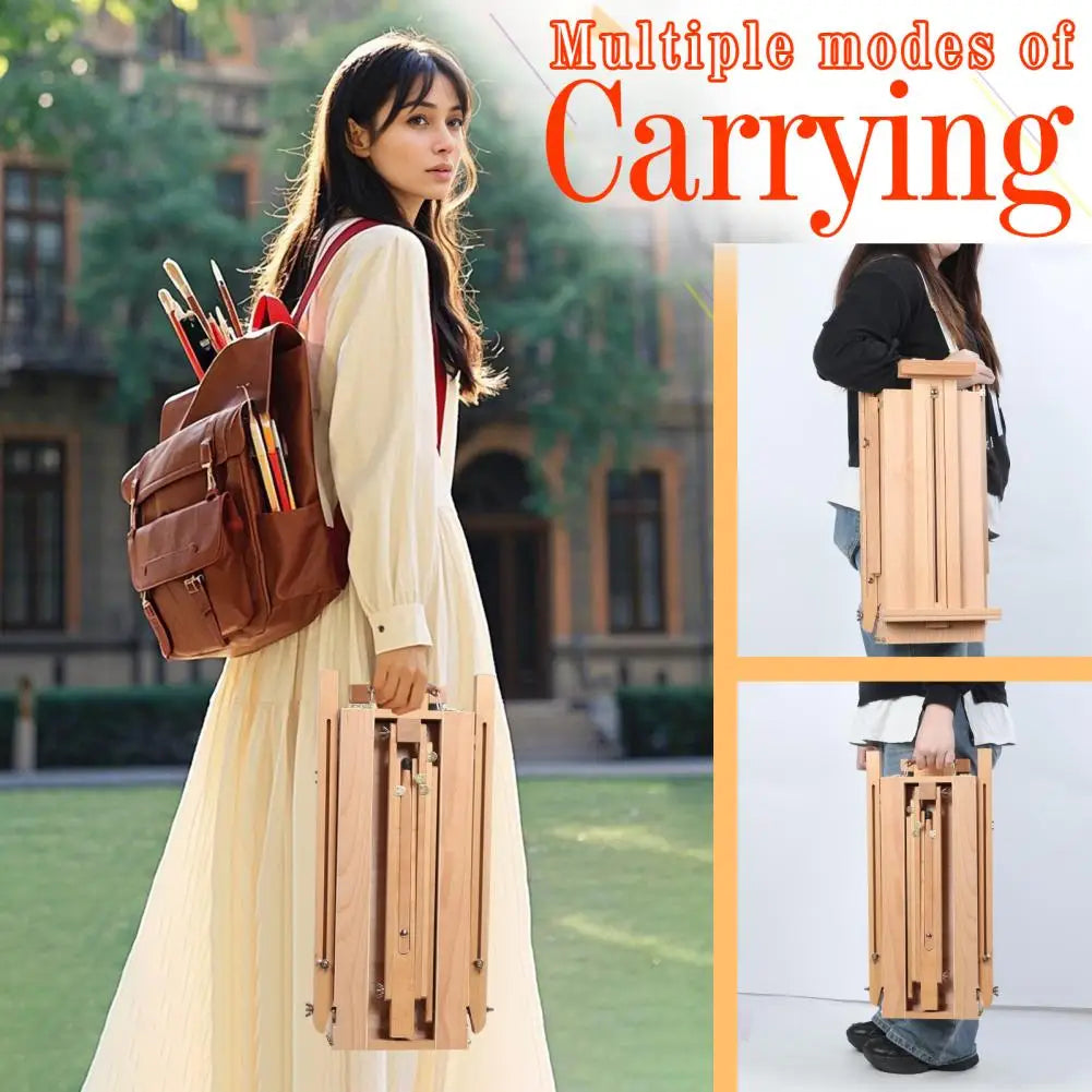 Wooden French Sketchbox Easel Artist Portable Drawing Sketching Board With Drawer Studio Field Sketch Easel For Beginner Adults