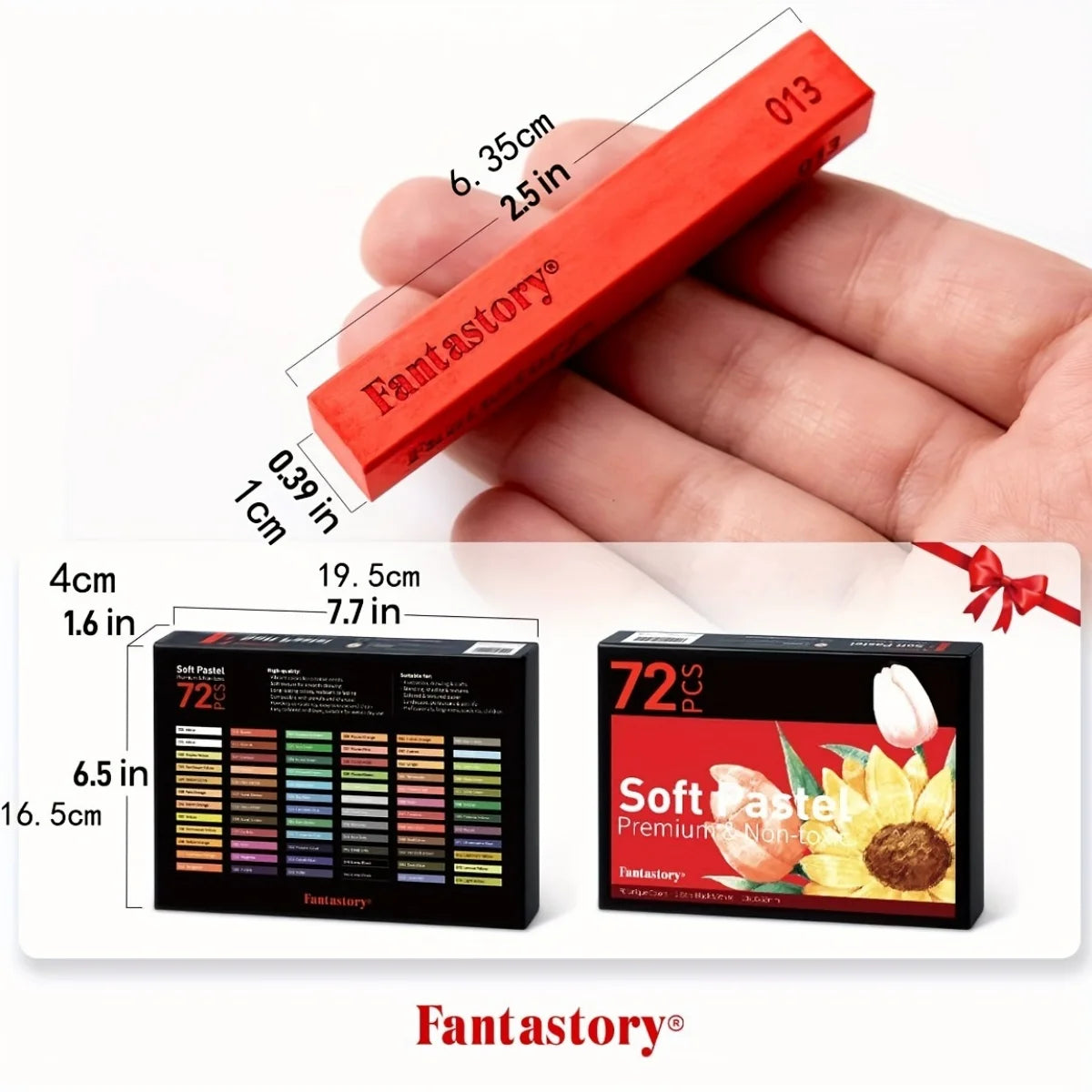 Fantastory 72 Colors Long Soft Chalk Pastels Set, Non-Toxic Soft Pastels for Artists, Beginners, Students, Classroom, Drawing
