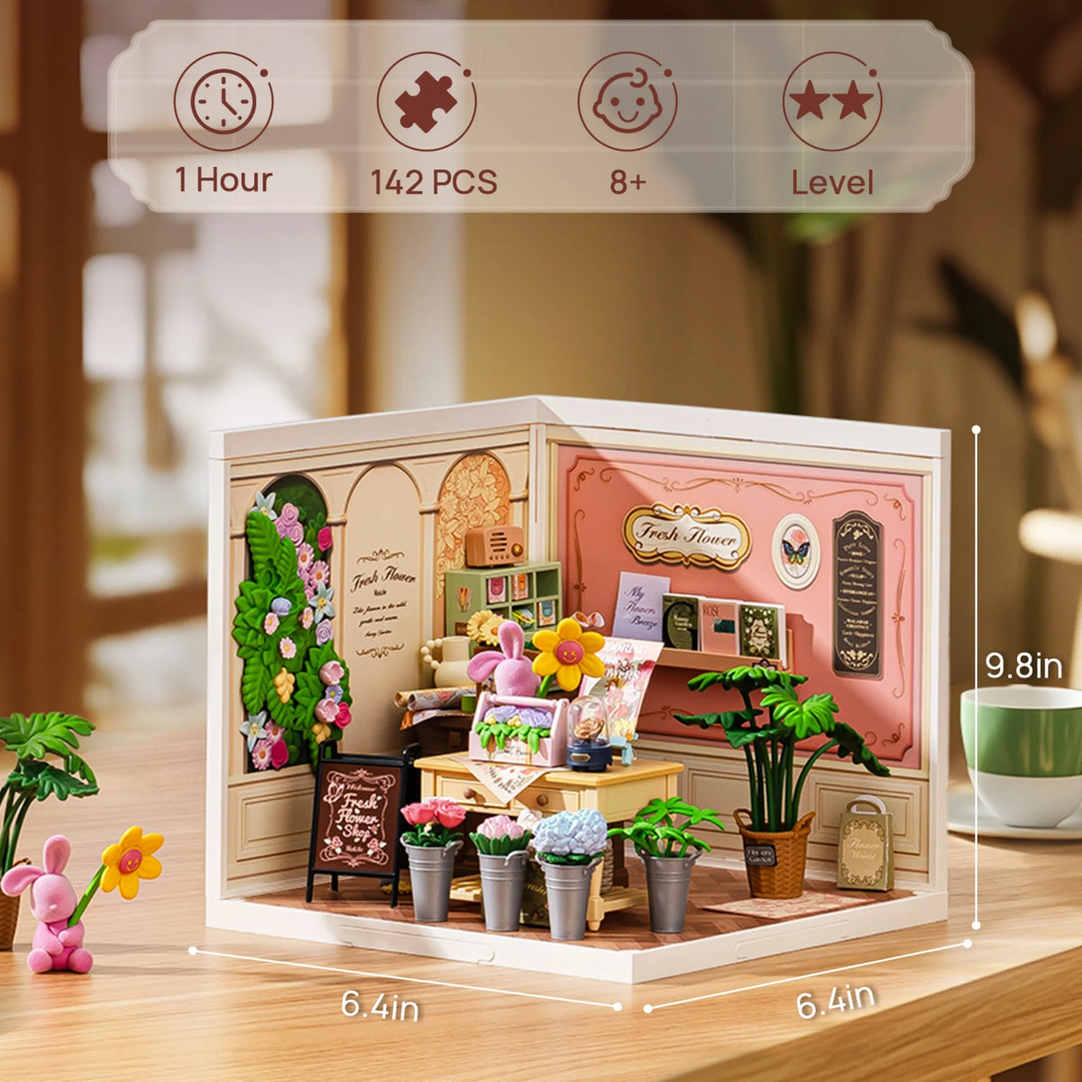Rolife DIY Miniature House Kit Super Creator Series Mini Dollhouse 3D Puzzle Model Building Kit with LED Light for Home Decor Birthday Gift for Girls Adults